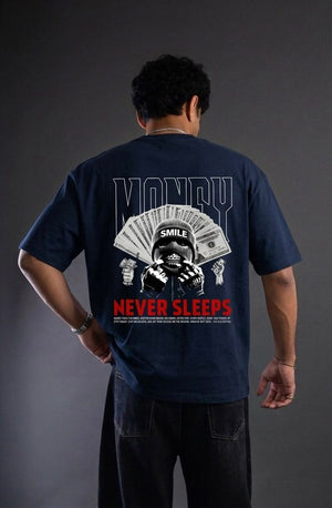 Money Never Sleep  X Wolvenix Oversized T-shirt