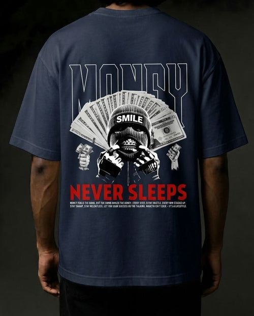 Money Never Sleep  X Wolvenix Oversized T-shirt