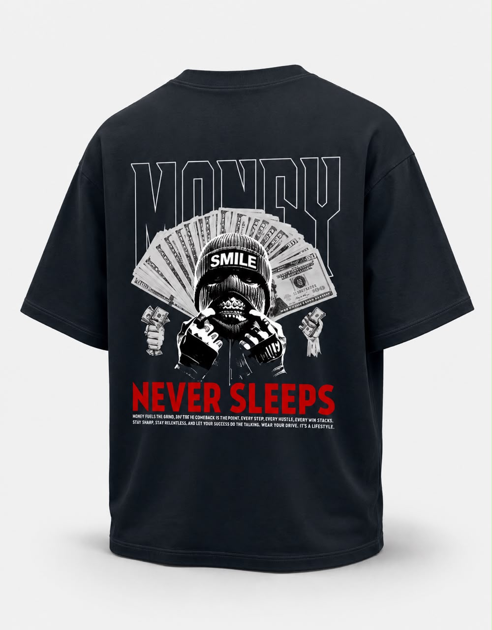 Money Never Sleep  X Wolvenix Oversized T-shirt